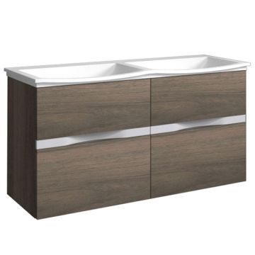 Burgbad Orell Mineralguss-Doppelwaschtisch und Unterschrank 123 cm