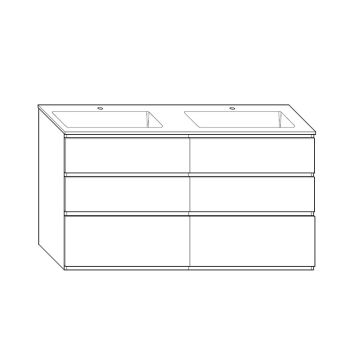 Burgbad LIN20 Waschtisch mit Unterschrank Set 182 cm Skizze