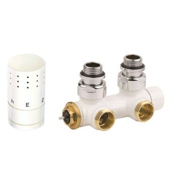 Corpotherma Zubehör Anschlussarmaturen Design-Ventilarmatur Eckform - weiß