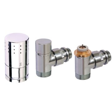 Corpotherma Zubehör Design-Thermostatventilset Eckform - chrom