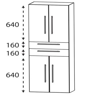 Laguna Ergänzungsschrank Hochschrank - 60 cm Skizze