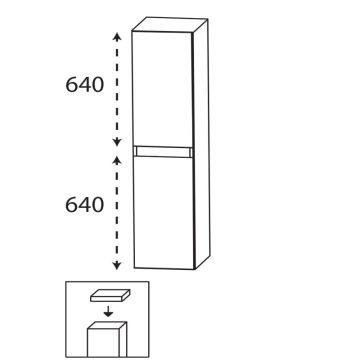 Laguna Ergänzungsschrank Mittelschrank - 40 cm Skizze