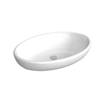 Puris Kera Plan Keramik Aufsatzwaschtisch V&B Loop 58 cm oval