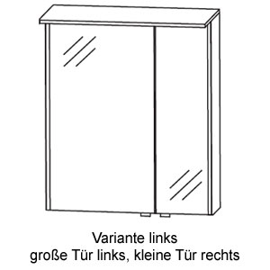 Ausführung Spiegelschrank: Große Tür links