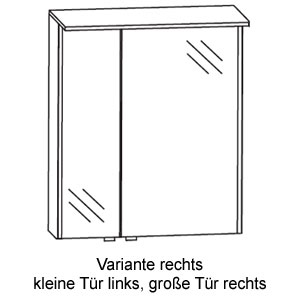 Ausführung Spiegelschrank: Große Tür rechts