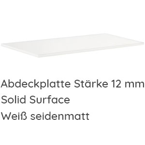 Abdeckplatte: Abdeckplatte 406 mm - Stärke 12 mm - Weiß seidenmatt