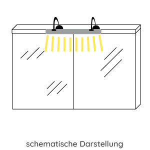 Aufsatzleuchte Spiegelschrank: 90 cm, 12,5 Watt, mit LED-Mini-Stecker, ohne Schalter