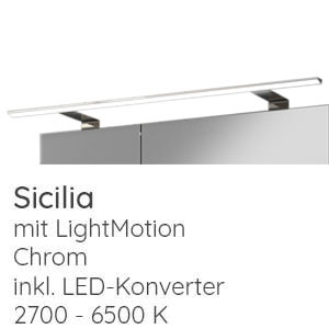 Aufsatzleuchte Spiegelschrank: SICILIA, 2 Haltearme, 7,7 Watt, 770 LM, 80 cm breit