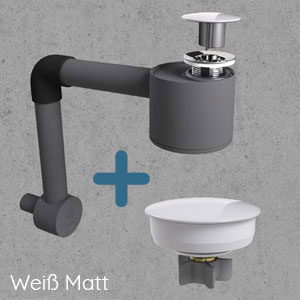 Ablaufsystem: Clean Flow Siphon mit Push-to-Open und Überlaufschutz