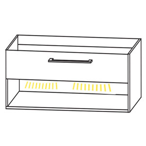 Waschtischunterschrank-Beleuchtung: mit Beleuchtung im offenen Fach