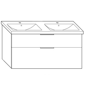 Ausführung Waschtisch mit Unterschrank: 123 cm, aus Keramik