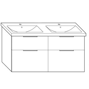 Ausführung Waschtisch mit Unterschrank: 123 cm, aus Keramik