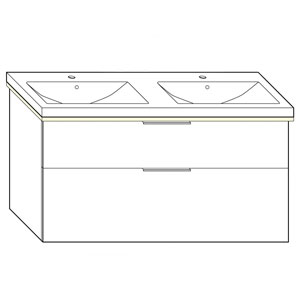 Ausführung Waschtisch mit Unterschrank: 123 cm, aus Keramik, inkl. Waschtisch-Beleuchtung
