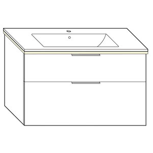 Ausführung Waschtisch mit Unterschrank: 102 cm, aus Keramik, inkl. Waschtisch-Beleuchtung