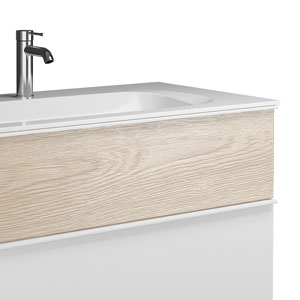 Ausführung Waschtisch mit Unterschrank: ohne Plisséefront - Eiche Dekor Cashmere