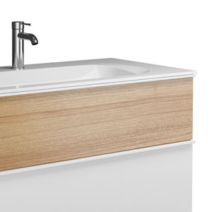 Ausführung Waschtisch mit Unterschrank: ohne Plisséefront - Tectona Dekor Zimt