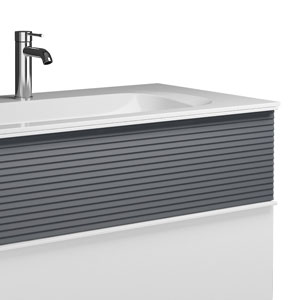 Ausführung Waschtisch mit Unterschrank: mit Plisséefront - Graphit Softmatt