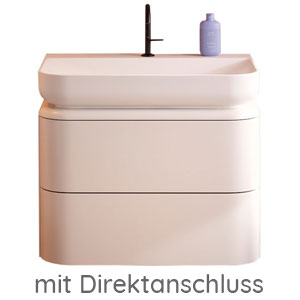 Ausführung Waschtisch mit Unterschrank: 80 cm, Mineralguss-Waschtisch, mit Direktanschluss