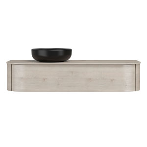 Ausführung Waschtisch mit Unterschrank: Keramik-Aufsatzbecken links