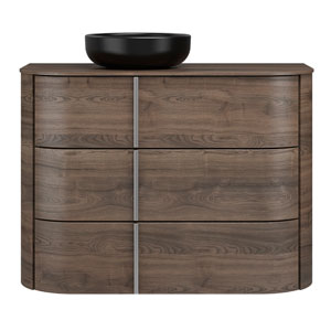 Ausführung Waschtisch mit Unterschrank: Keramik-Aufsatzbecken links