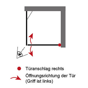 Anschlag Drehtür: Drehtür pendelbar Rechts