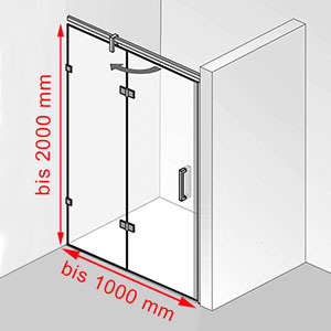 Breite / Höhe: bis 1000 mm / bis 2000 mm