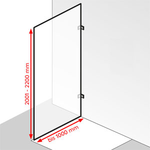 Breite / Höhe: bis 1000 mm / 2001 - 2200 mm
