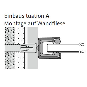 Einputzschiene: ohne - Montage auf Fliese