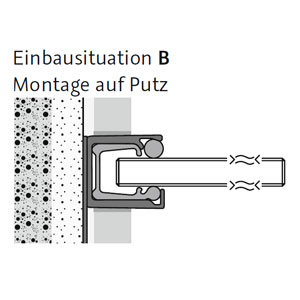 Einputzschiene: mit - Montage auf Putz