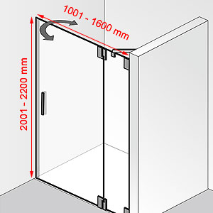 Breite / Höhe: 1001 - 1600 mm / 2001 - 2200 mm