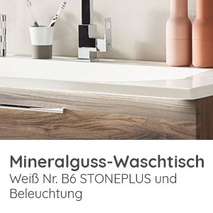 Waschtisch-Typ / -Farbe: STONEPLUS-WT weiß 120,6 cm - mit LED-Beleuchtung