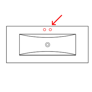 Hahnloch: mit Bohrung für 2-Loch-Armatur