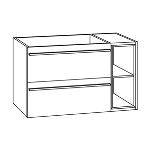 Waschtischunterschrank: 2 Auszüge, Einschubregal rechts