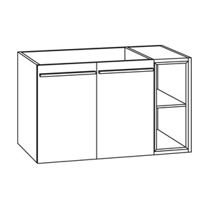 Waschtischunterschrank: 2 Türen, Einschubregal rechts