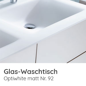 Waschtisch-Typ / -Farbe: Glaswaschtisch Optiwhite matt 920 mm Breite