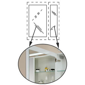 Innenspiegel: Breite: 33 / 13 cm, Höhe: 59,5 cm