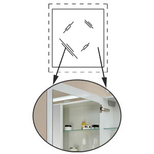 Innenspiegel: Breite: 53 cm, Höhe: 59,5 cm