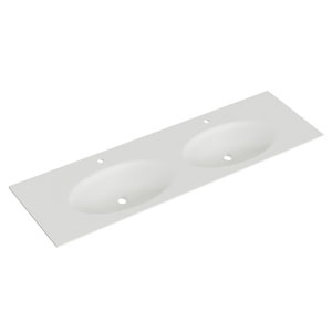 Waschtisch-Typ / -Farbe: Krion-Doppelwaschtisch - Breite: 183 cm