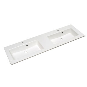 Waschtisch-Typ / -Farbe: Mineralmarmor-Doppelwaschtisch - Breite: 153 cm