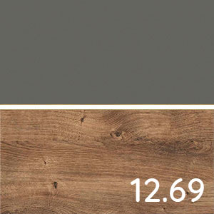 Front- und Korpusfarbe: Glas Grau - Eiche Ribbeck quer Nachbildung