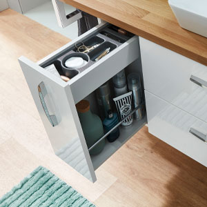 Ausführung Ergänzungsschrank: feste Seitenwand links - Öffnung rechts