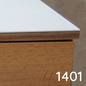 Farbe Waschtischplatte: Weiß Matt, Kante: Eiche