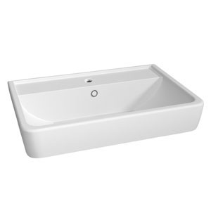 Waschtisch-Typ: 60 cm - Duru, Keramik, integrierter Überlauf