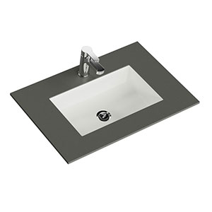 Waschtisch-Typ: Krion-Waschtisch - 76 cm, Grau Natur, Clou-Überlauf