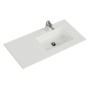 Waschtisch-Typ: Krion-Waschtisch - 106 cm, Weiß Matt, Clou-Überlauf