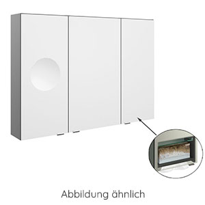 Ausführung Spiegelschrank: Platz für Kosmetik-Tuchbox rechts, Lupenspiegel links