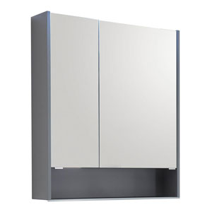 Türanschlag Spiegelschrank: Große Tür rechts, kleine Tür links