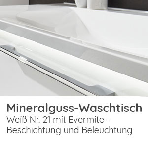 Waschtisch-Typ / -Farbe: evermite Waschtisch mit LED Beleuchtung 1212 mm Breite
