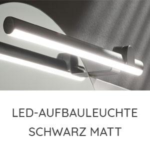 Aufsatzleuchte Flächenspiegel: LED-Aufsatzleuchte schwarz matt