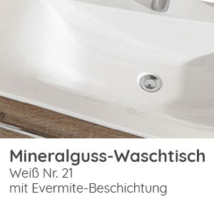 Waschtisch-Typ / -Farbe: Mineralguss Evermite 906 mm Breite Links